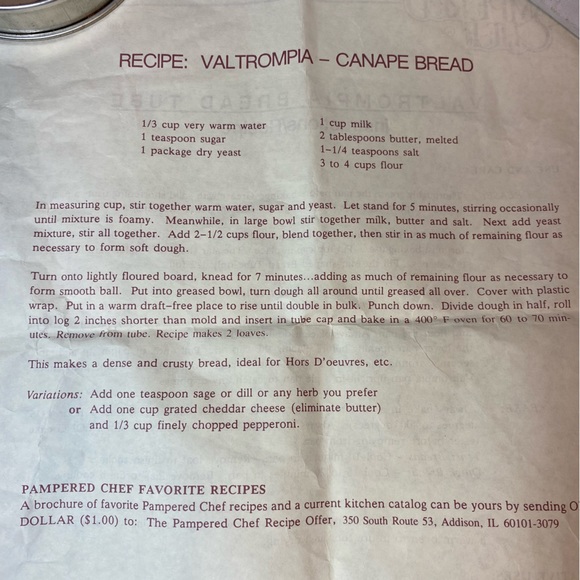 Pampered Chef Bread Tube Flower Shape - Picture 5 of 5